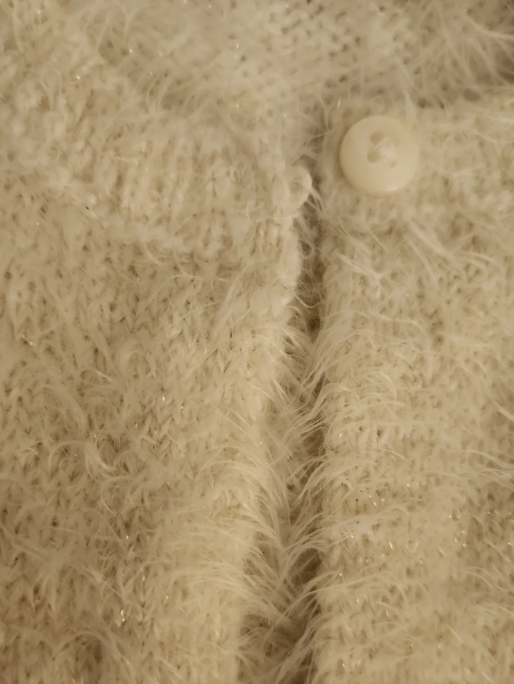 Sz 4T The Children's Place Cream Sparkle Fuzzy Cropped Cardigan Shrug